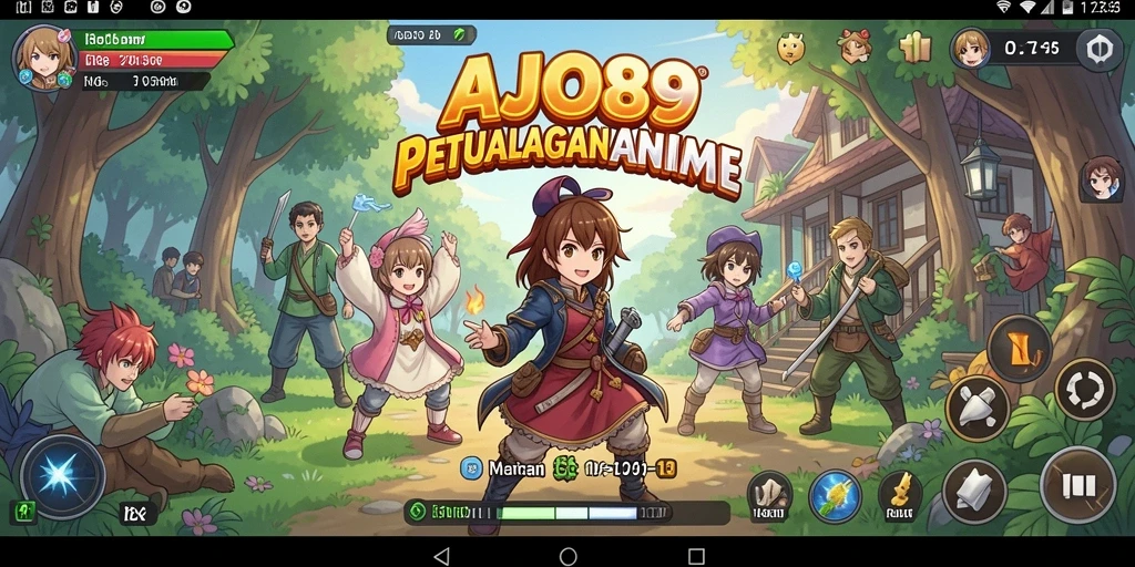 Screenshot gameplay AJO89 menunjukkan karakter Anime beraksi dalam pertempuran seru.