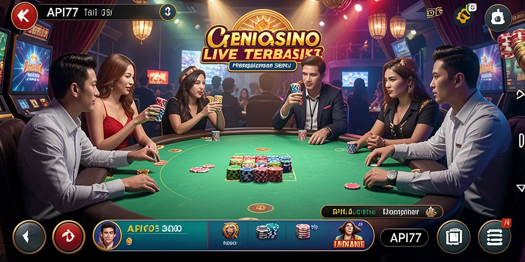 Tampilan layar permainan Live Casino API77 yang mengasyikkan.