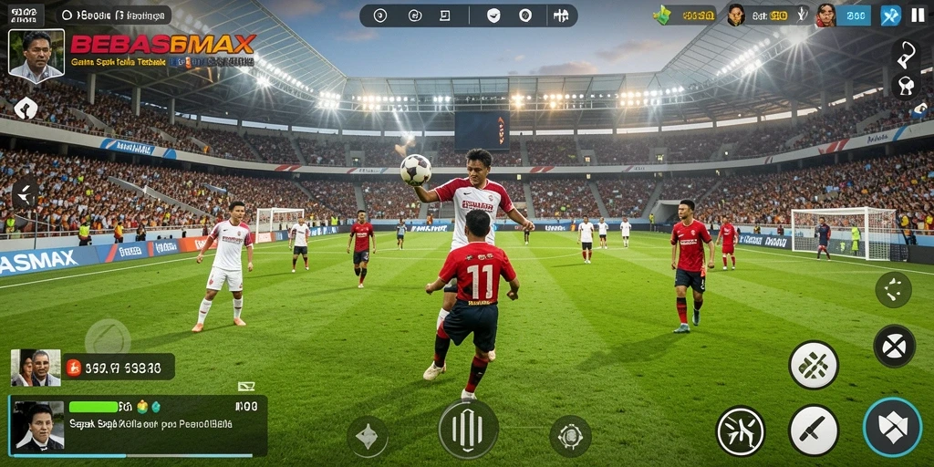 Gameplay menarik di lapangan sepak bola yang seru.