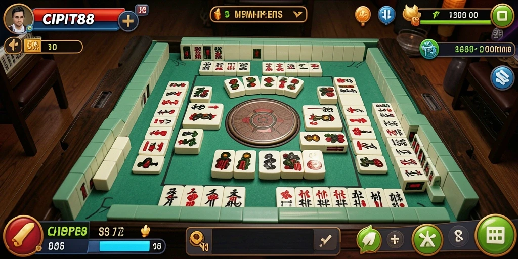Screenshot gameplay CIPIT88 menampilkan suasana permainan Mahjong yang seru.