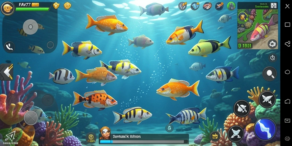 Tampilan gameplay penuh aksi saat menembak ikan di FAV77.
