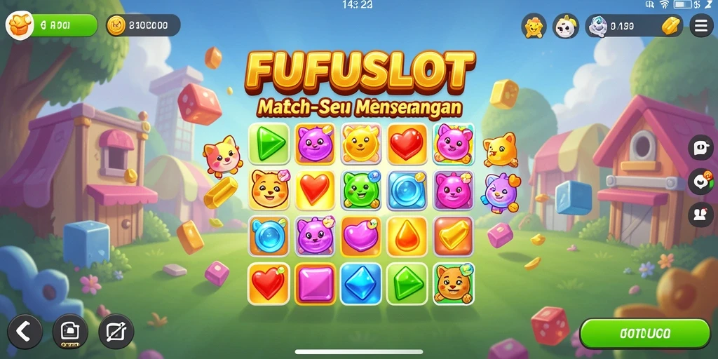 Tampilan gameplay FUFUSLOT yang menantang di dunia Match-3.